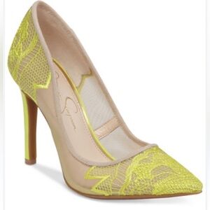 Jessica Simpson Camba Lace Embroidered Pointed Toe, Heels Size 8 Fit 8 1/2